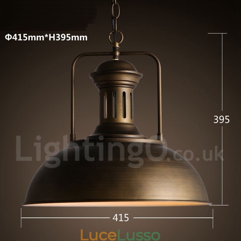Lampada a sospensione retrò vintage in metallo a 1 luce