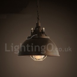 Lampada a sospensione retrò vintage in metallo a 1 luce