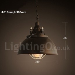 Lampada a sospensione retrò vintage in metallo a 1 luce