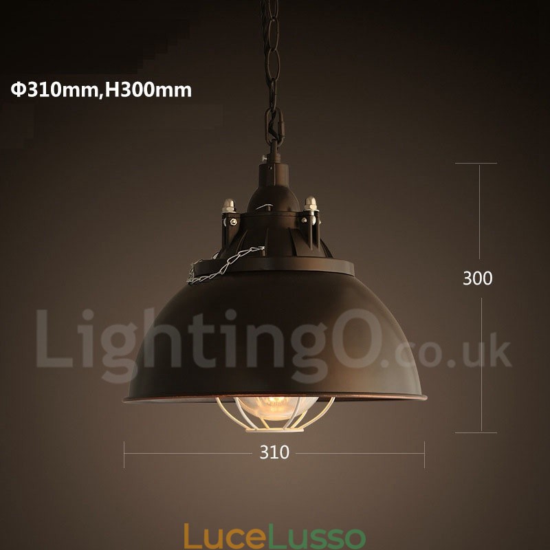Lampada a sospensione retrò vintage in metallo a 1 luce