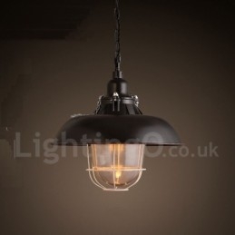 Lampada a sospensione retrò vintage in metallo a 1 luce