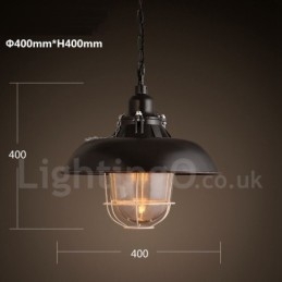 Lampada a sospensione retrò vintage in metallo a 1 luce