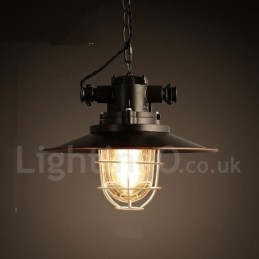 Lampada a sospensione retrò vintage in metallo a 1 luce