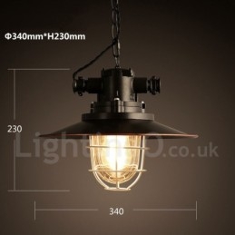 Lampada a sospensione retrò vintage in metallo a 1 luce