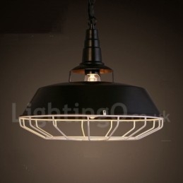 Lampada a sospensione retrò vintage in metallo a 1 luce