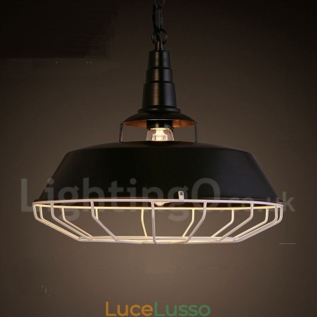 Lampada a sospensione retrò vintage in metallo a 1 luce Lampada a sospensione retrò vintage in metallo a 1 luce