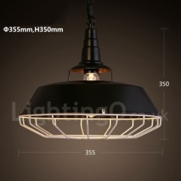 Lampada a sospensione retrò vintage in metallo a 1 luce