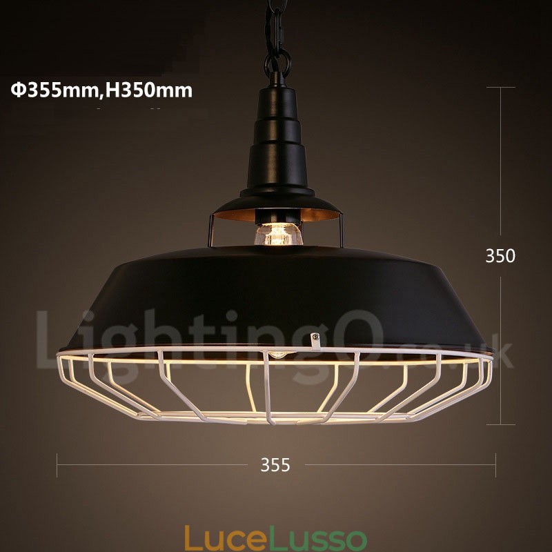 Lampada a sospensione retrò vintage in metallo a 1 luce