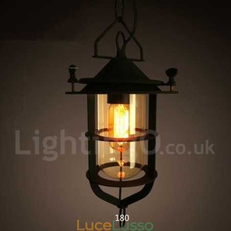 Lampada a sospensione retrò vintage in metallo a 1 luce Lampada a sospensione retrò vintage in metallo a 1 luce