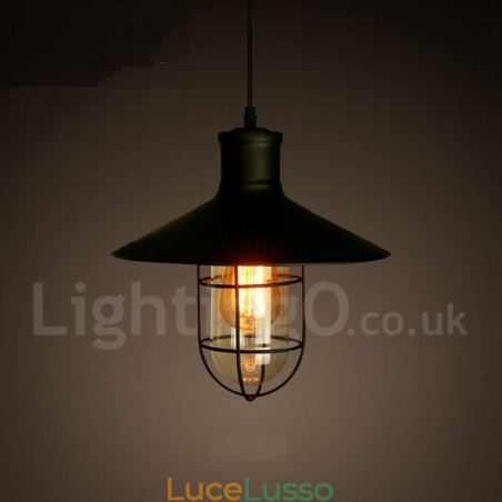 Lampada a sospensione retrò vintage in metallo a 1 luce Lampada a sospensione retrò vintage in metallo a 1 luce