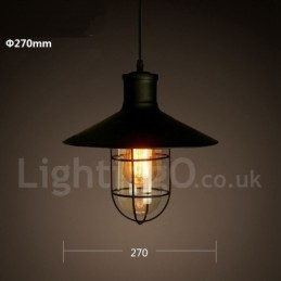 Lampada a sospensione retrò vintage in metallo a 1 luce