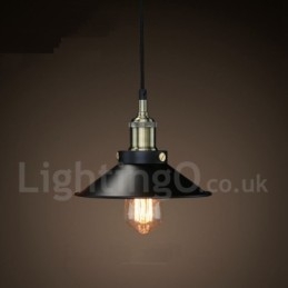 Lampada a sospensione retrò vintage in metallo a 1 luce