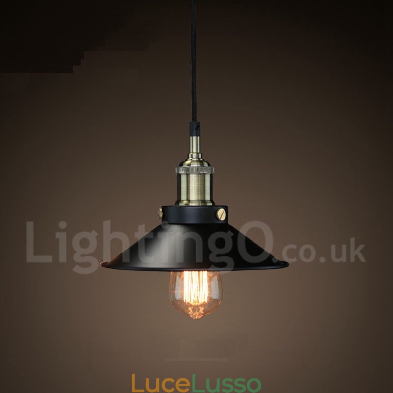 Lampada a sospensione retrò vintage in metallo a 1 luce