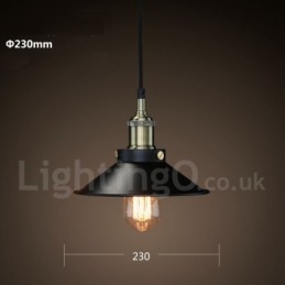 Lampada a sospensione retrò vintage in metallo a 1 luce