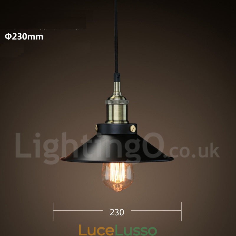Lampada a sospensione retrò vintage in metallo a 1 luce