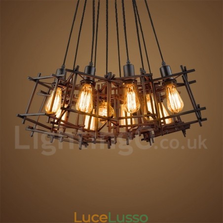 Lampada a sospensione in metallo retrò vintage (paralumi multipli con un pendente fisso) (selezionare la quantità del paralume qui sotto) Lampada a sospensione in metallo retrò vintage (paralumi multipli con un pendente fisso) (selezionare la quantità del paralume qui sotto)