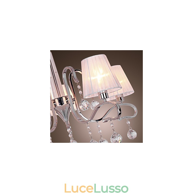 Lampadario moderno contemporaneo in cristallo elettroplaccato