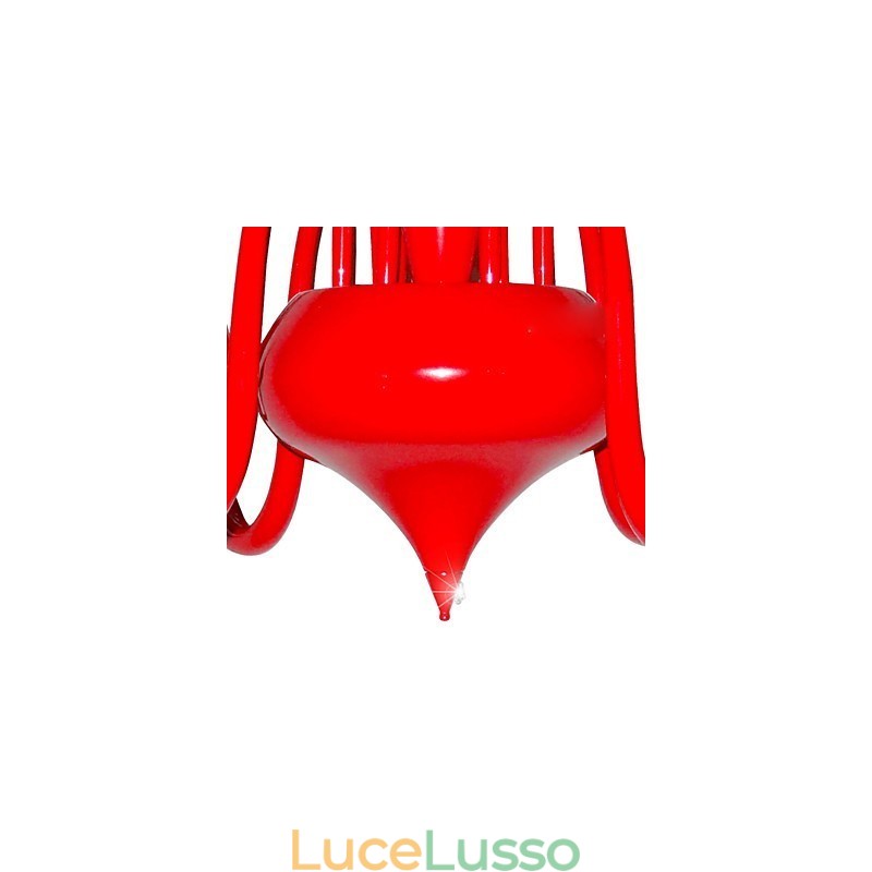 Lampadario moderno 18 luci G4 dipinto rosso