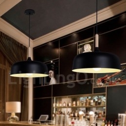 Lampada a sospensione moderna in legno e metallo contemporanea