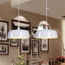 Lampada a sospensione moderna in legno e metallo contemporanea