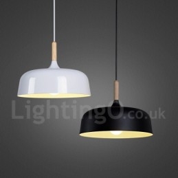 Lampada a sospensione moderna in legno e metallo contemporanea