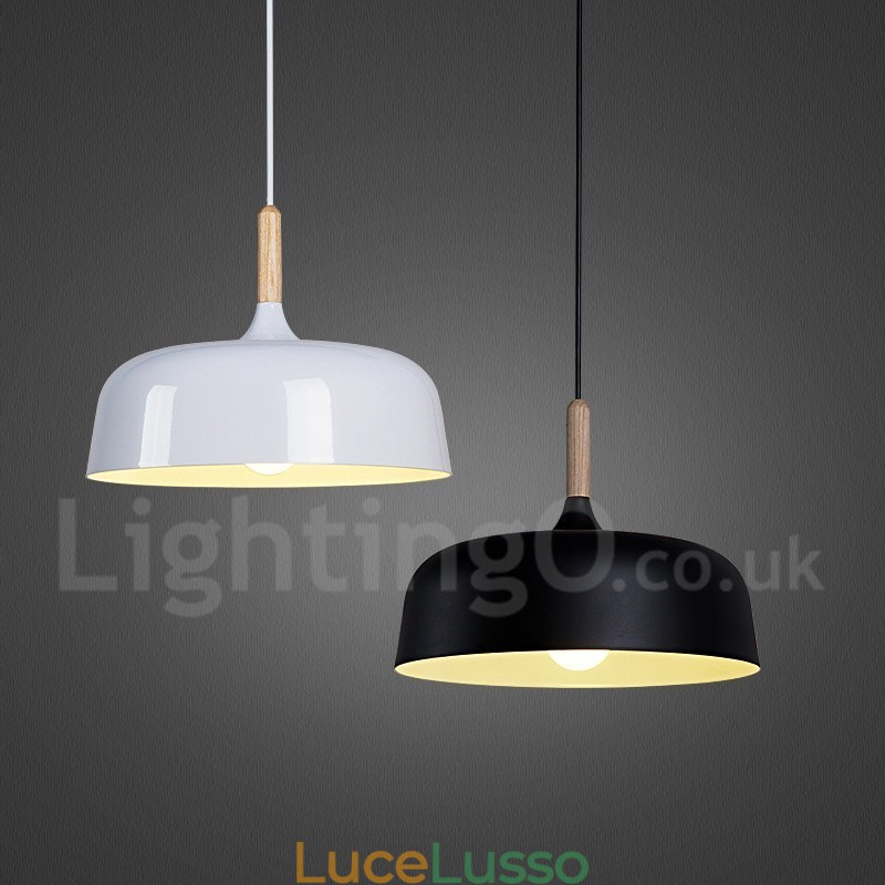 Lampada a sospensione moderna in legno e metallo contemporanea