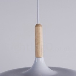 Lampada a sospensione moderna in legno e metallo contemporanea
