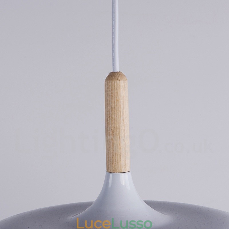 Lampada a sospensione moderna in legno e metallo contemporanea