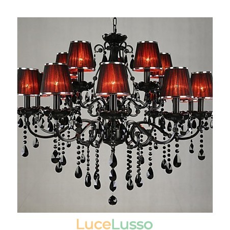 Lampadario Cristallo Moderno Contemporaneo Cristallo 15 Luci Rosso Lampadario Cristallo Moderno Contemporaneo Cristallo 15 Luci Rosso