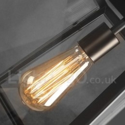 Lampada a sospensione vintage in metallo con paralume in vetro