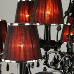 Lampadario Cristallo Moderno Contemporaneo Cristallo 15 Luci Rosso