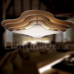 Lampada da soffitto in legno