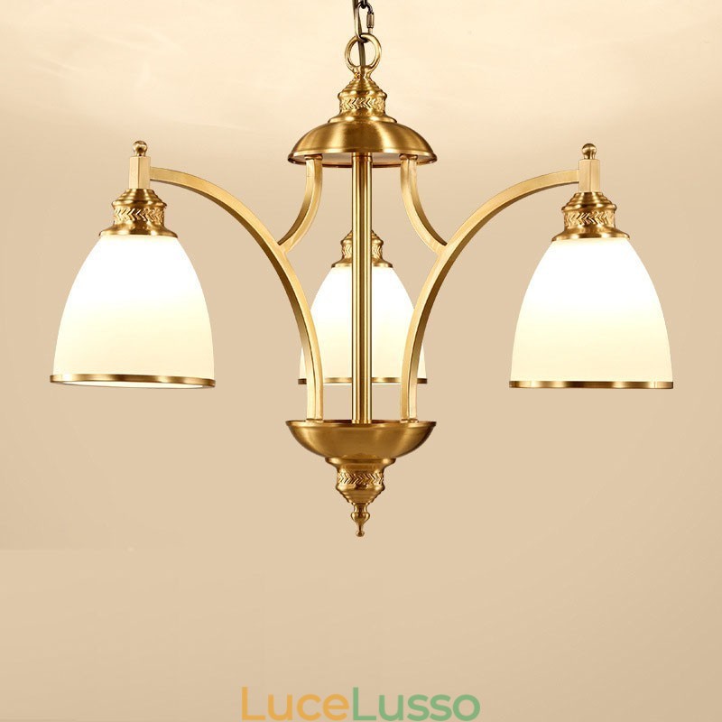 Lampadario in rame e metallo integrato Rustic Lodge a 3 luci