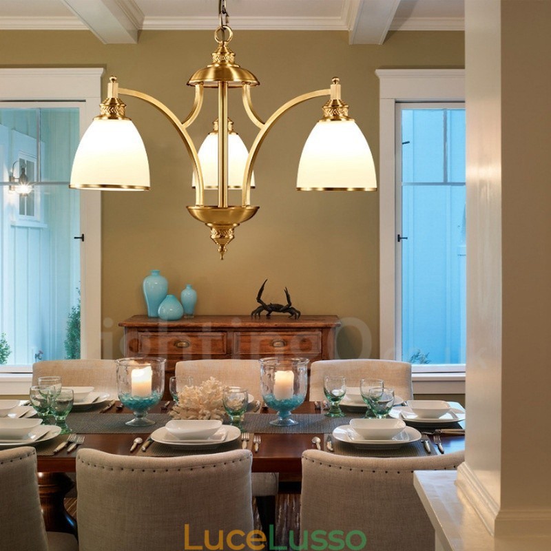 Lampadario in rame e metallo integrato Rustic Lodge a 3 luci