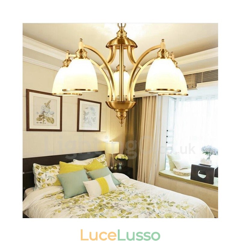 Lampadario in rame e metallo integrato Rustic Lodge a 5 luci