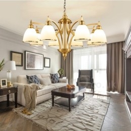 Lampadario in rame e metallo integrato Rustic Lodge a 8 luci