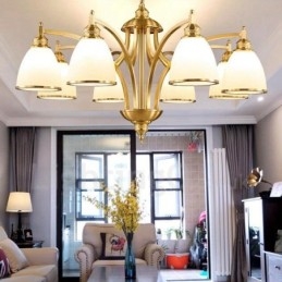 Lampadario in rame e metallo integrato Rustic Lodge a 8 luci