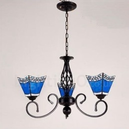 Lampadario in metallo integrato in stile mediterraneo a 3 luci
