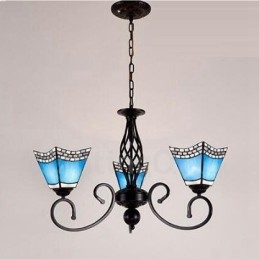 Lampadario in metallo integrato in stile mediterraneo a 3 luci