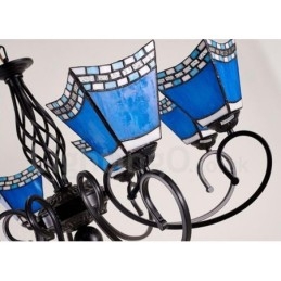 Lampadario in metallo integrato in stile mediterraneo a 8 luci