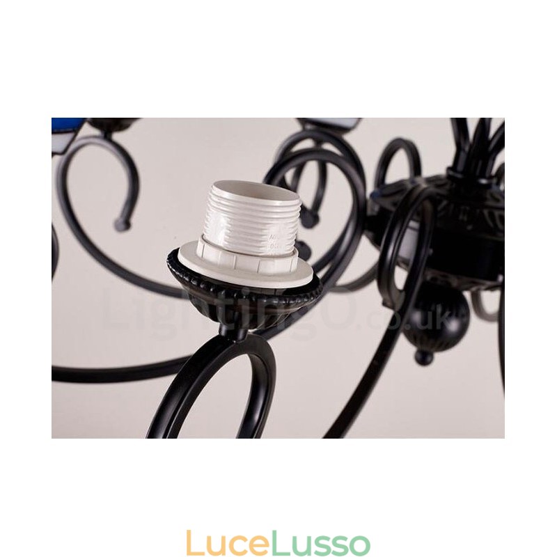 Lampadario in metallo integrato in stile mediterraneo a 8 luci