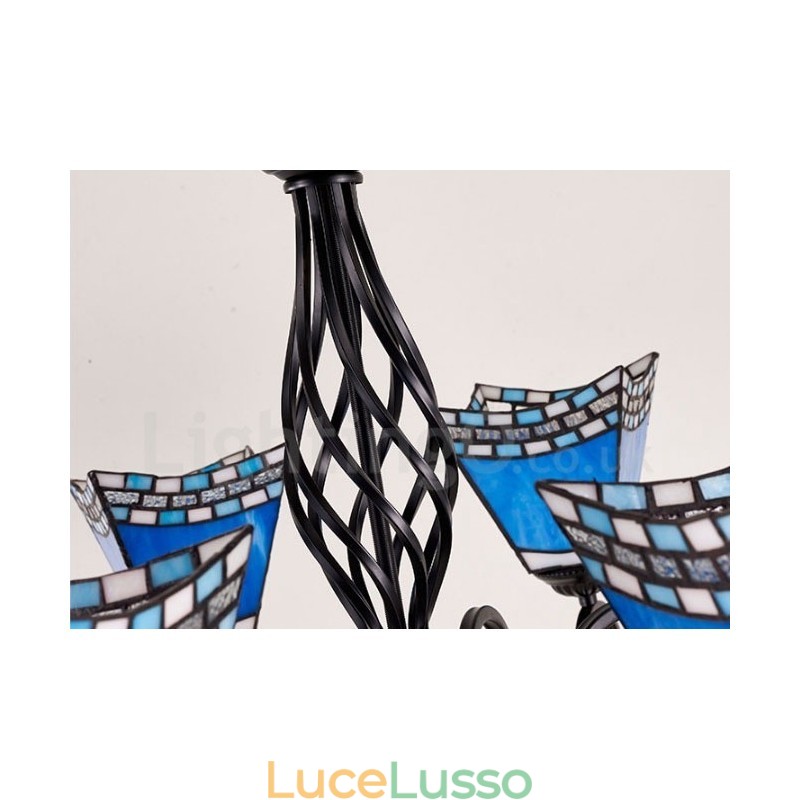 Lampadario in metallo integrato in stile mediterraneo a 8 luci
