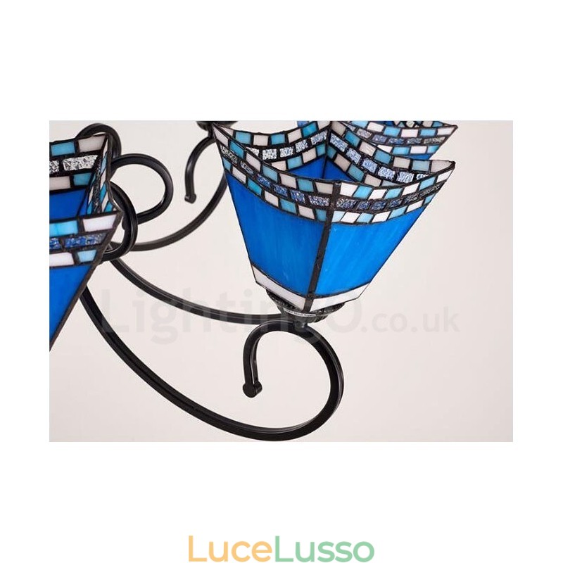 Lampadario in metallo integrato in stile mediterraneo a 8 luci