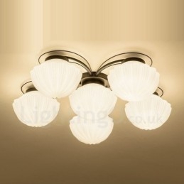 Lampadario integrato rustico a 6 luci