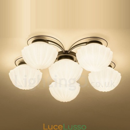 Lampadario integrato rustico a 6 luci Lampadario integrato rustico a 6 luci