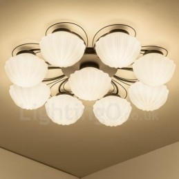 Lampadario integrato rustico a 9 luci