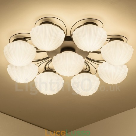 Lampadario integrato rustico a 9 luci Lampadario integrato rustico a 9 luci