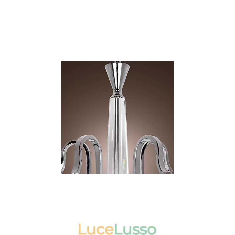 Lampadario moderno contemporaneo in cristallo elettroplaccato