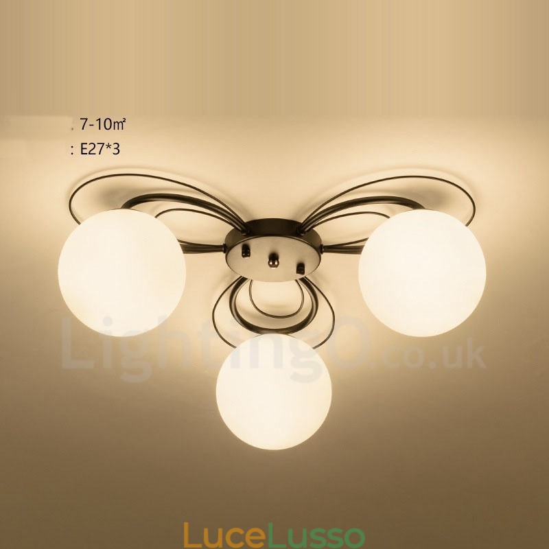 Lampadario integrato rustico a 3 luci