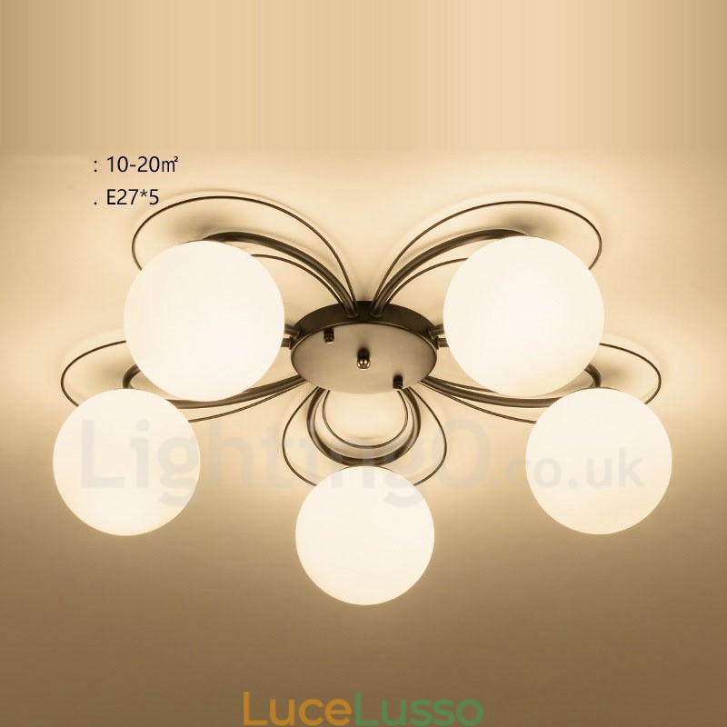 Lampadario integrato rustico a 5 luci